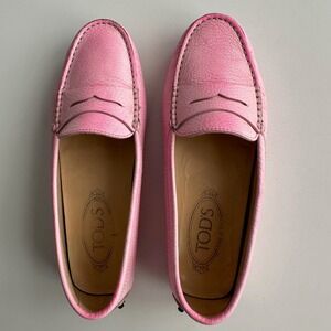 Tod's Gommino Penny Loafer‎ Acid Pink Leather Driving Moccasin women EU 36 US 5